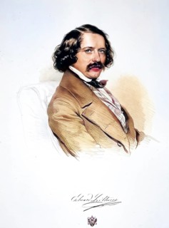 Eduard Leithner (1815-1874), Austrian singer, bass-baritone, Historic, digitally restored