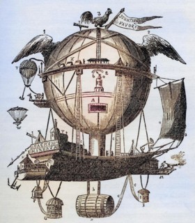 Der Minerva-Ballon, entworfen von Etienne Gaspard Robert (1763-1837), belgischer Bühnenmagier,