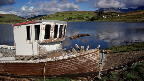 Europe, Scotland, Enghland, Isle of Skye, old fishing boat