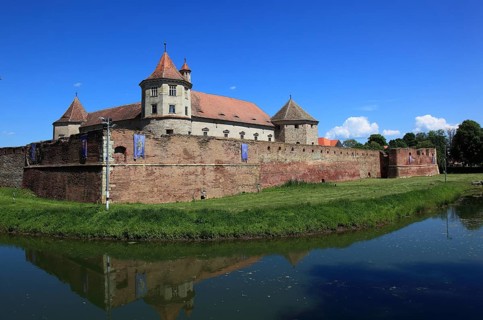 Fogarash Fortress, Cetatea Fagarasului, a historical monument, construction began in 1310, in the