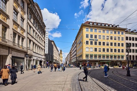 Pedestrian zone, general architecture, commercial building, art museum of design, photography and