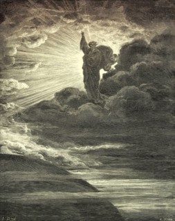 The Creation of Light, Old Testament, woodcut by Gustave Doré