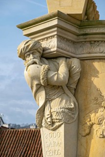 Statue of a Turk, St Vincent Ferrer and St Procopius Sculptural Group, Charles Bridge, Prague -
