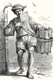 A man selling banner, Bologna, Northern Italy, 17th century