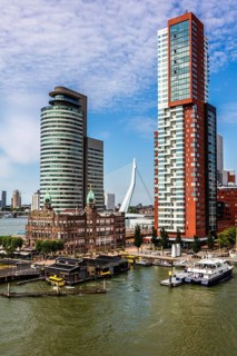Hotel New York, historic art nouveau building on the Kop van Zuid, former headquarters of the