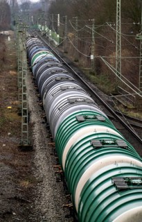 Emschertalbahn, railway line for freight transport, freight train, near Essen, North