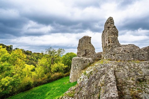 Ruins of Montgomery Castle, Montgomery, Powys, Wales, UK