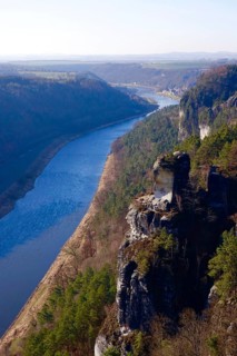 Elbe Sandstone Mountains, bastion area, winter, Saxony, Germany