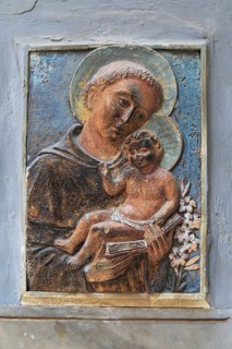 Religious image outside Saint Francis of Assisi Church Valletta, Malta