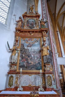 Baroque side altar around 1649, church of the Assumption of Mary, late Gothic Saalkirche, Erlach