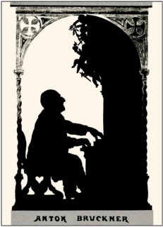 Silhouette portrait of Josef Anton Bruckner, 1824 – 1896, Austrian composer, digitally edited