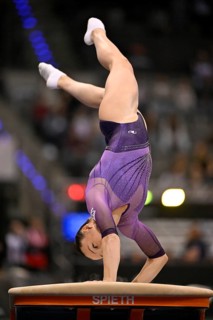 Laia Font ESP Vault Action Gymnastics, EnBW DTB-Pokal, Porsche-Arena, Stuttgart, Baden-Württemberg,