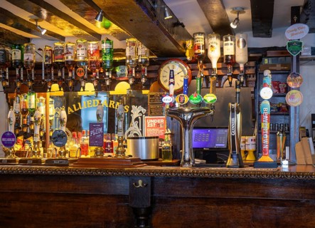 Inside the Allied Arms historic public house, Reading, Berkshire, England, UK