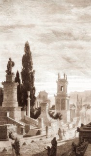 Reconstruction of Kerameikos, ancient cemetery of Athens, Greece