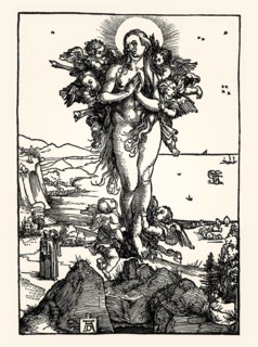The Ascension of Mary Magdalene, by Albrecht Dürer, woodcut, 16th century