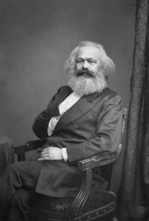 Portrait of Karl Marx photographed by John Jabez Edwin Mayall in 1875, London, Great Britain Karl