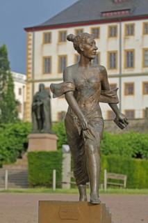 Sculpture of Duchess Luise Dorothea of Saxe-Gotha-Altenburg and Princess of Saxe-Meiningen with