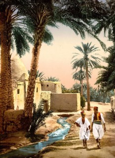 Street in the old town centre of Biskra, Algeria, ca 1890, Historical, digitally restored