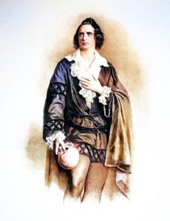 Josef Wagner (1818-1870), Austrian actor, Historical, digitally restored reproduction from a 19th