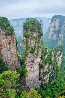 Famous tourist attraction of China, Avatar Hallelujah Mountain in Zhangjiajie stone pillars cliff
