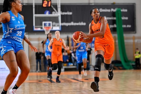 POLKOWICE, POLAND - DECEMBER 21, 2022: Baskteball match EuroLeague Women between BC Polkowice vs
