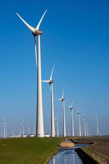 Westereems and Growind wind farms, in the north of the Netherlands, near Eemshaven, energy center,