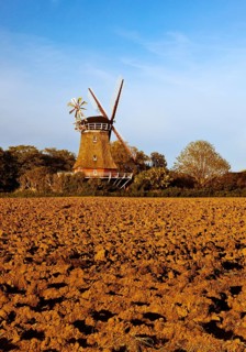 Traditional windmill in Oldsum, Föhr, North Frisia, Germany