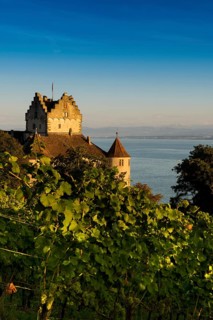 Meersburg Castle, Old Castle, Sunset, Meersburg, Lake Constance, Baden-Württemberg, Germany