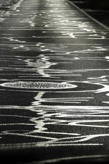 Repaired road, symbolic image of need for renovation, Germany