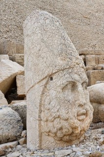 Herakles statue near the Commagene King Antiochus I tomb on the top of Mount Nemrut, Adiyaman