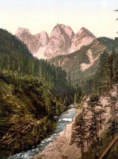 Salzkammergut, Landschaft am Gosaubach, Austria, around 1890, Historic, digitally restored