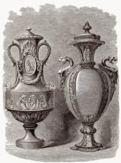 Frittenware oder Steinzeug aus der Manufacture nationale de Sèvres, Sèvres, Hauts-de-Seine,