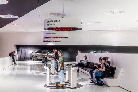 Porsche Museum Stuttgart-Zuffenhausen. The automotive museum of Dr. Ing. h.c. F. Porsche AG shows