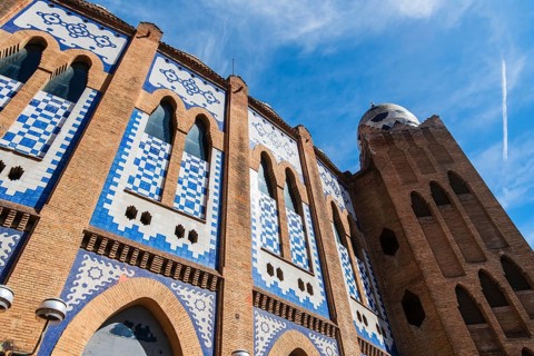 Former bullfighting arena La Monumental in Barcelona, Spain