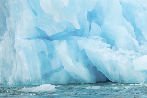 Iceberg, blue glacier ice, Smeerenburgbreen, Scandinavia, Spitsbergen