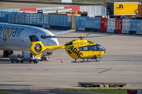Rescue helicopter Christoph Rheinland, D-HDOM, of ADAC Luftrettung gGmbH based on an H-145, Airbus