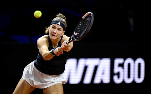 Action Karolina Muchova (CZE) Women's Porsche Tennis Grand Prix Porsche Arena, Stuttgart,