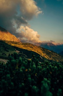 Hahntennjoch pass road in Tyrol in Lechtal, Austria