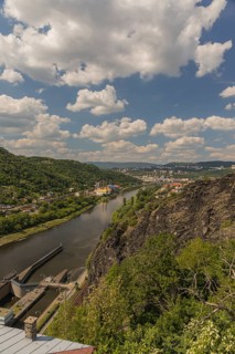 Strekov Castle (German: Schreckenstein) is perched atop a cliff above the River Elbe, near the city