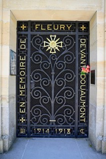 Tor tor of the memorial chapel on the site of the destroyed village of Fleury-devant-Douaumont,