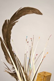 Easter, Sorbian customs, goose quills cut into shape for bossing technology, handicrafts, Saxony,