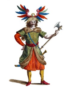 Historical clothing, fashion over time, style of dress of a soldier, Arab, in 1581, Arabia,
