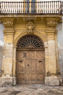 Historic house facade, old town centre of Galatina, Apulia, Italy