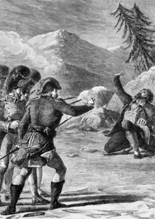 The execution of Andreas Hofer, an innkeeper turned politician who fought for Austria against the