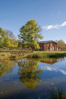 Othenstorf estate with pond and historic pigsty, built around 1900, Othenstorf,