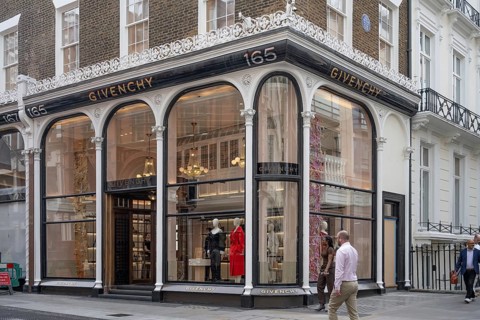 London, United Kingdom. April 9th 2026 Givenchy flagship shop at 165 New Bond Street, Mayfair, the