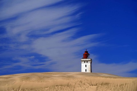 Europe, Denmark, North Jutland, Rubjerg Knude, wandering dune, sanded lighthouse, Denmark,