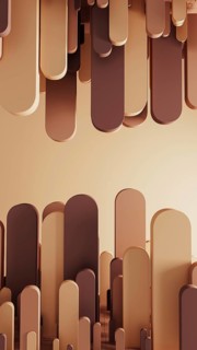 Abstract background features soft geometric shapes in warm tones, creating a serene atmosphere for