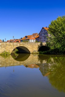 Bridge, on the Werra, Allendorf district, Bad Sooden-Allendorf, Werratal, Werra-Meißner district,