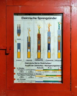Underground, electric detonators in the Rammelsberg ore mine, UNESCO World Heritage Site, Goslar,